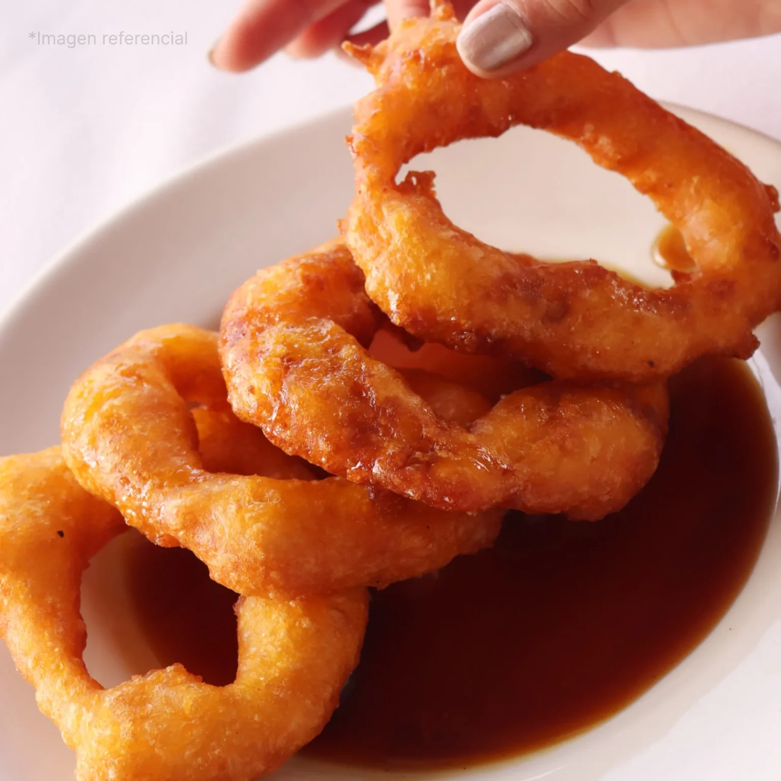 Picarones dorados con miel tradicional