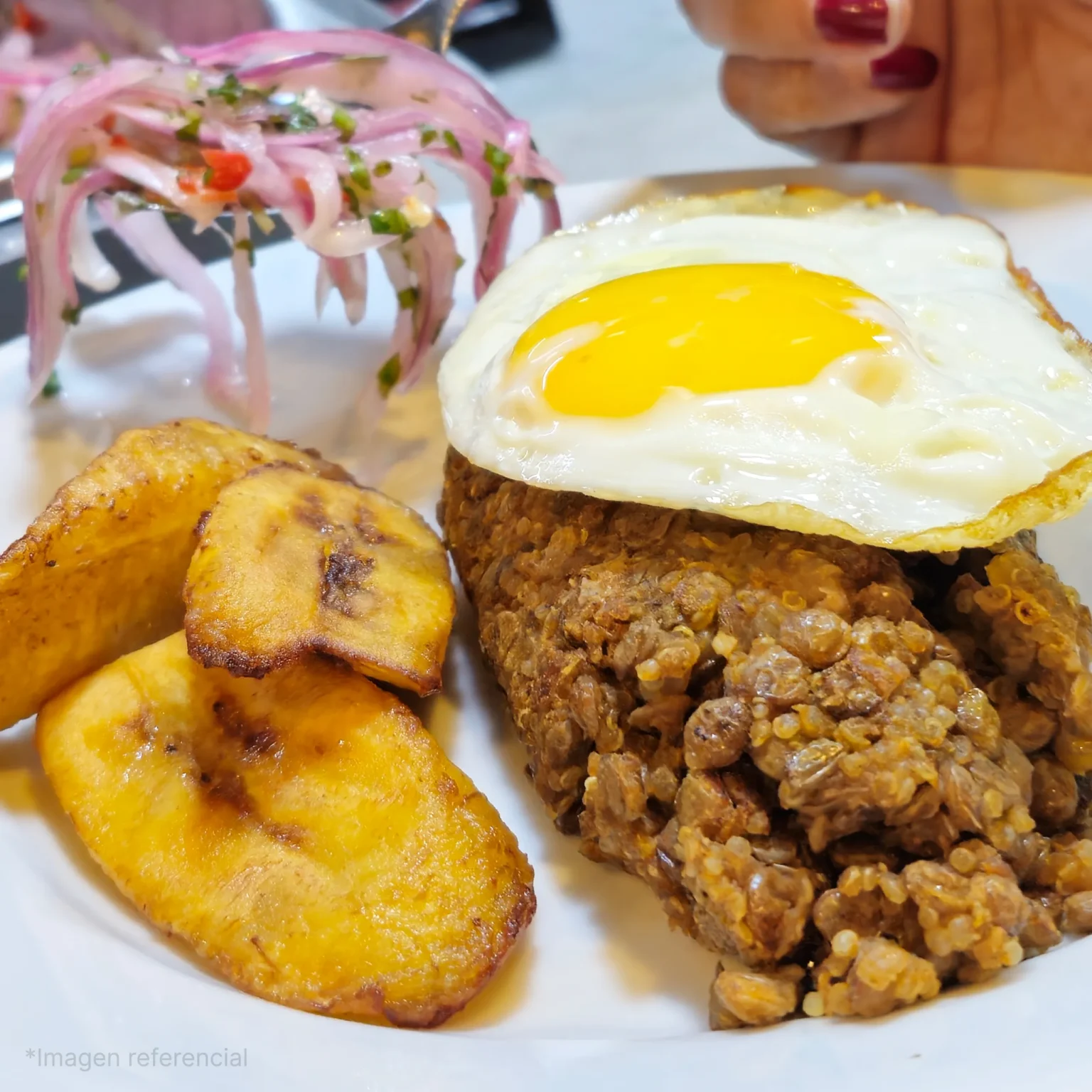 Tacu tacu tradicional con sabor peruano